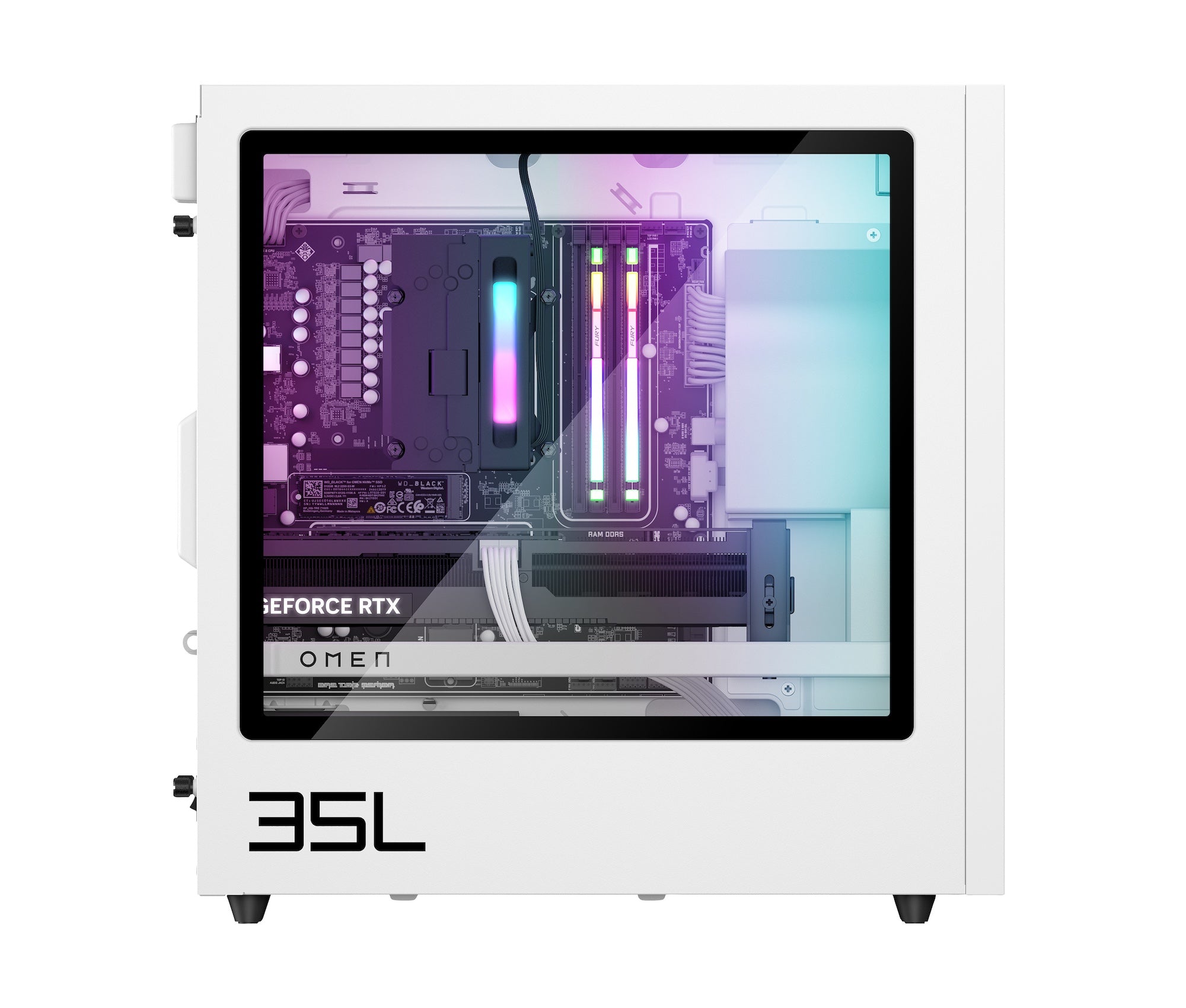 OMEN 35L Gaming Desktop GT16-0077m PC, Windows 11 Home, AMD Ryzen™ 5, 32GB RAM, 512GB SSD, NVIDIA® GeForce RTX™ 4070 SUPER, Ceramic white - Image 12